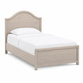 Cama individual de madera maciza color beige