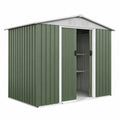 Cobertizo de metal galvanizado verde 213 cm x 127 cm x 185 cm