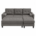 Sofá chaise longue gris de algodón y poliéster 250x150x90 cm