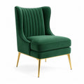 Sillón de Terciopelo Verde con Patas Metálicas Doradas
