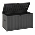 Cofre de almacenamiento exterior acero gris oscuro 122x56x61 cm