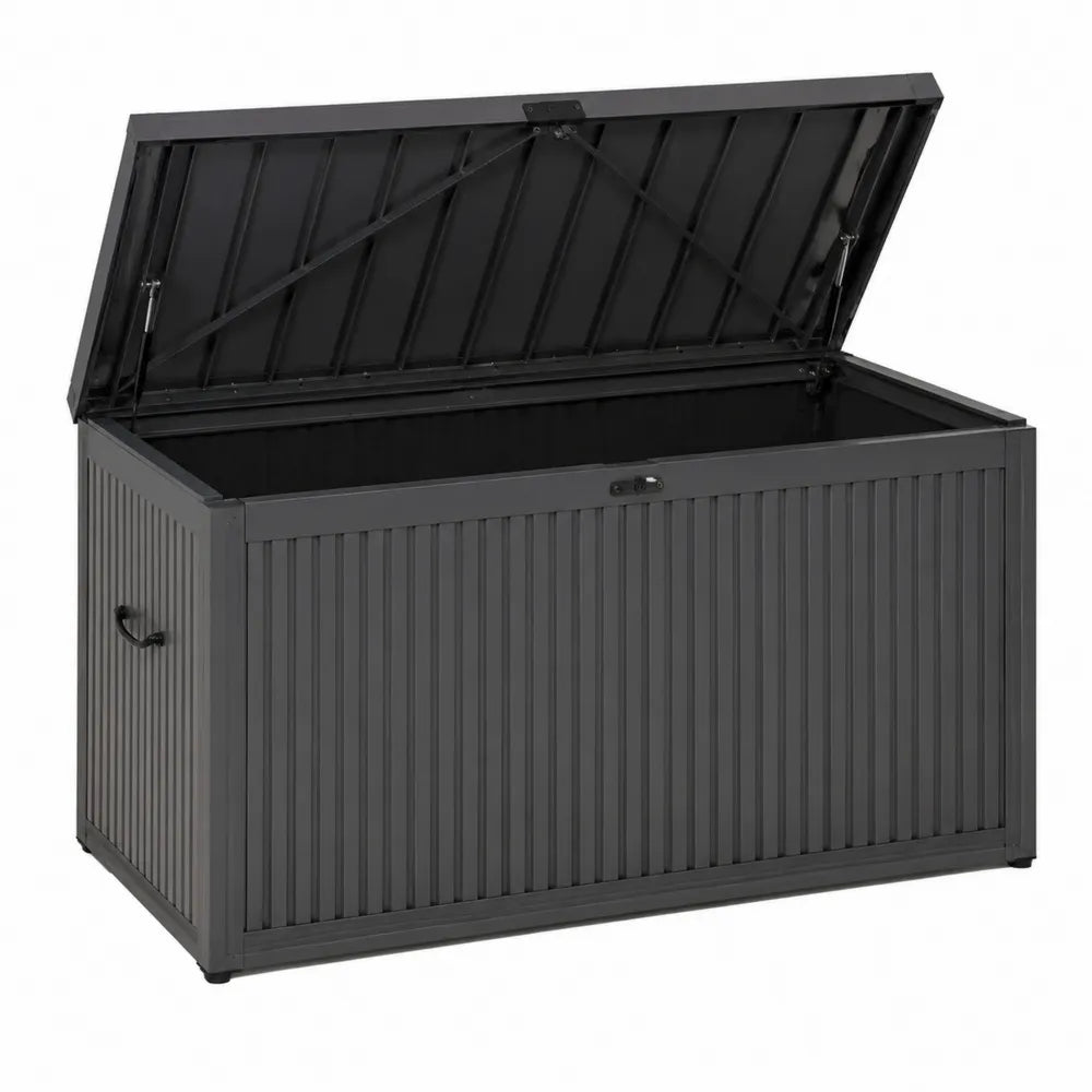 Cofre de almacenamiento exterior acero gris oscuro 122x56x61 cm