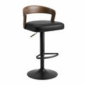Taburete Ajustable de Madera y Metal Negro